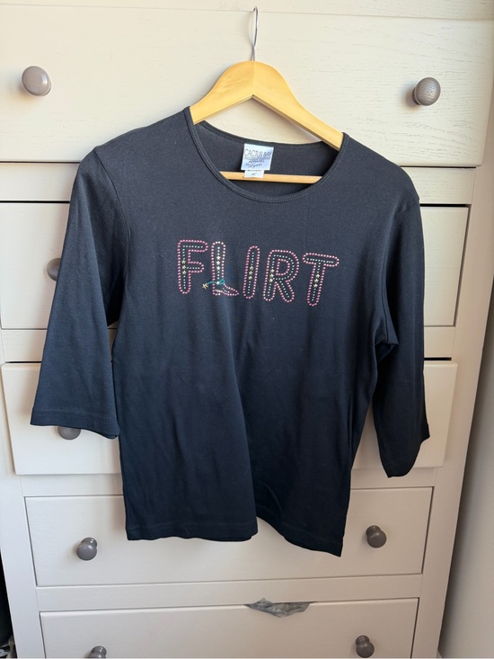 Cactus Tops - Vintage stampede "Flirt" Black Graphic Tee